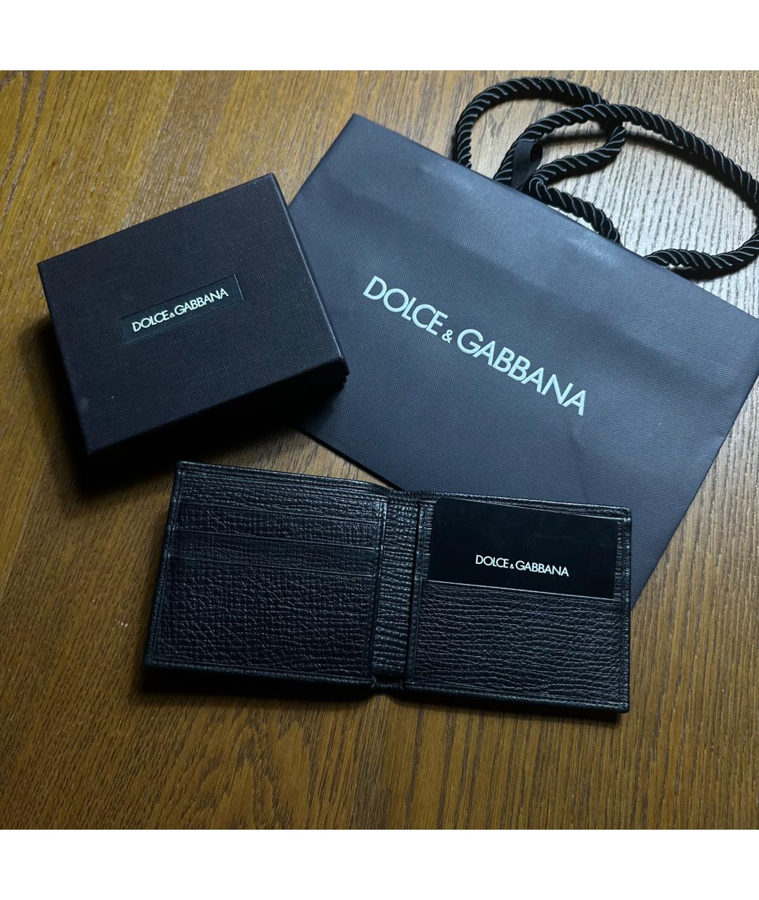 DOLCE&GABBANA Черный кожаный кошелек, фото 2