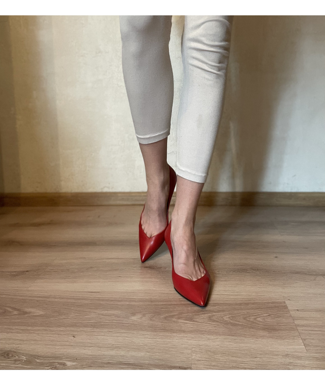 MAISON MARGIELA Красные кожаные туфли, фото 4