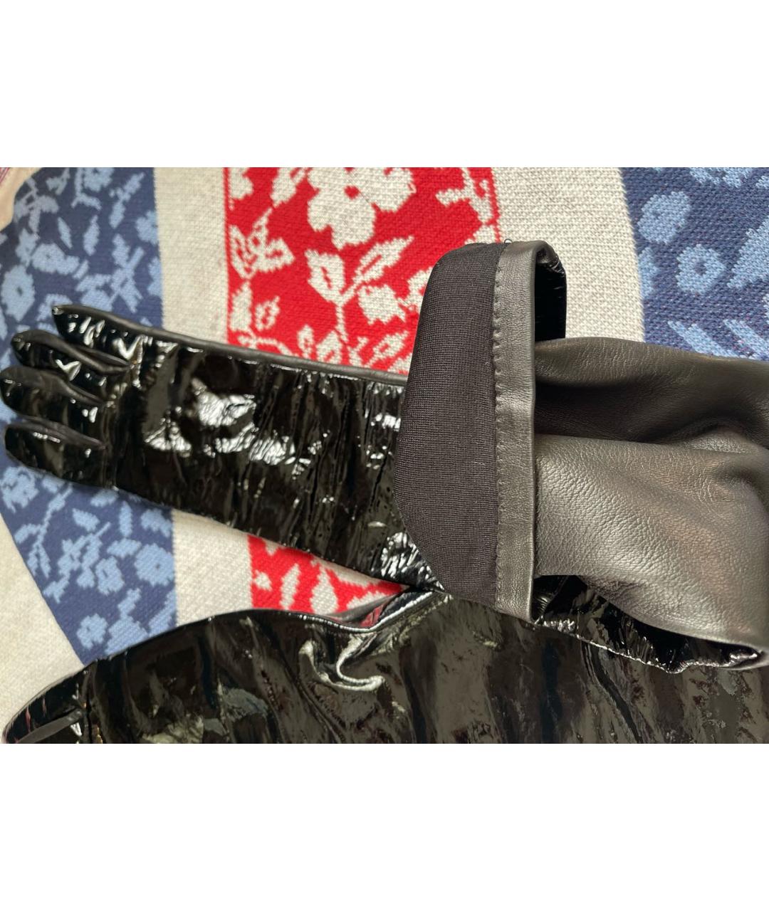 ERMANNO SCERVINO Черные кожаные перчатки, фото 3
