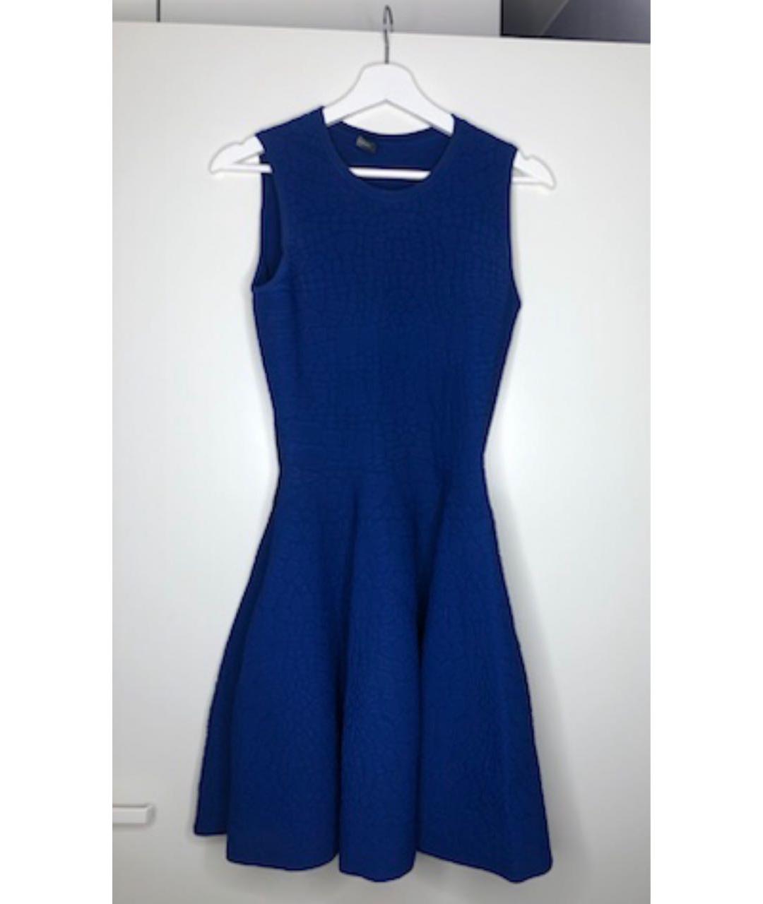 ALEXANDER MCQUEEN Синее полиэстеровое вечернее платье, фото 5