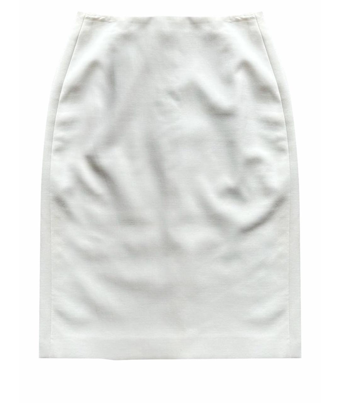HUGO BOSS Белая льняная юбка миди, фото 1