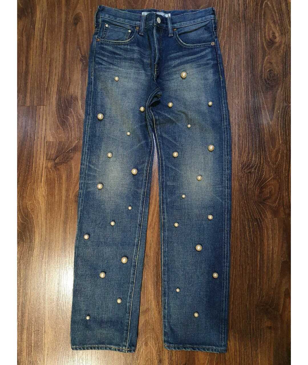 TU ES MON TRESOR Синие хлопковые прямые джинсы, фото 8