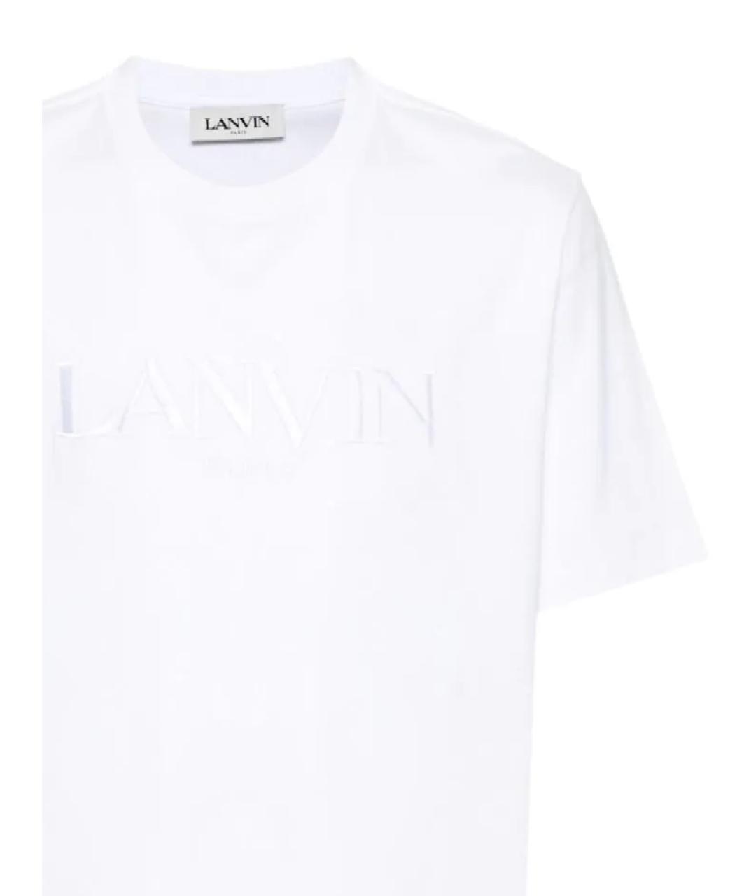 LANVIN Белая хлопковая футболка, фото 2
