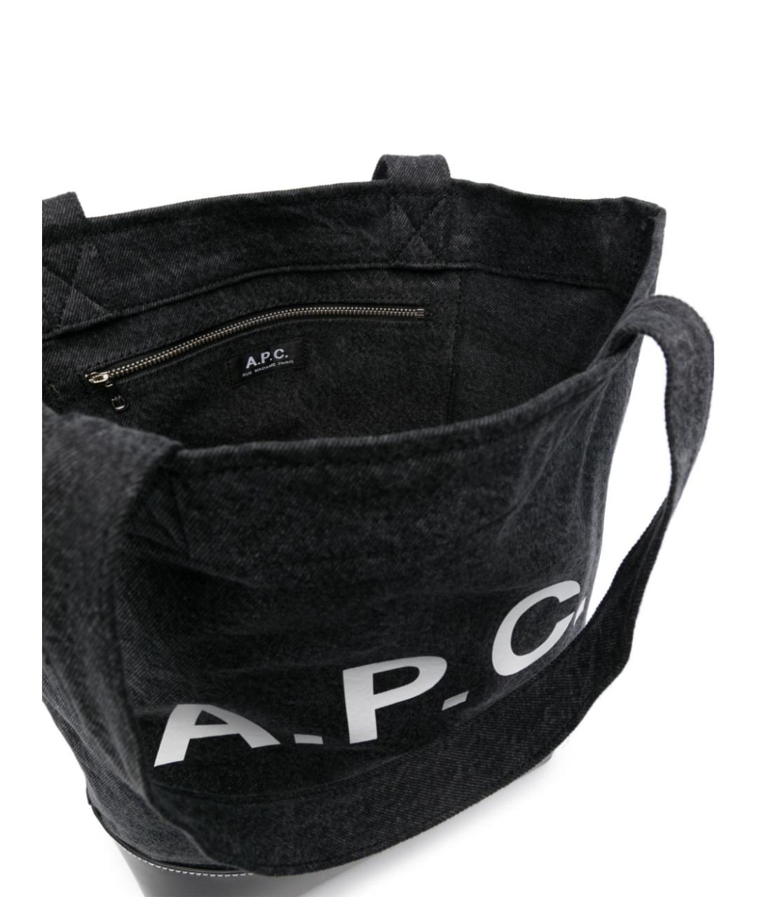 A.P.C. Черная сумка тоут, фото 4