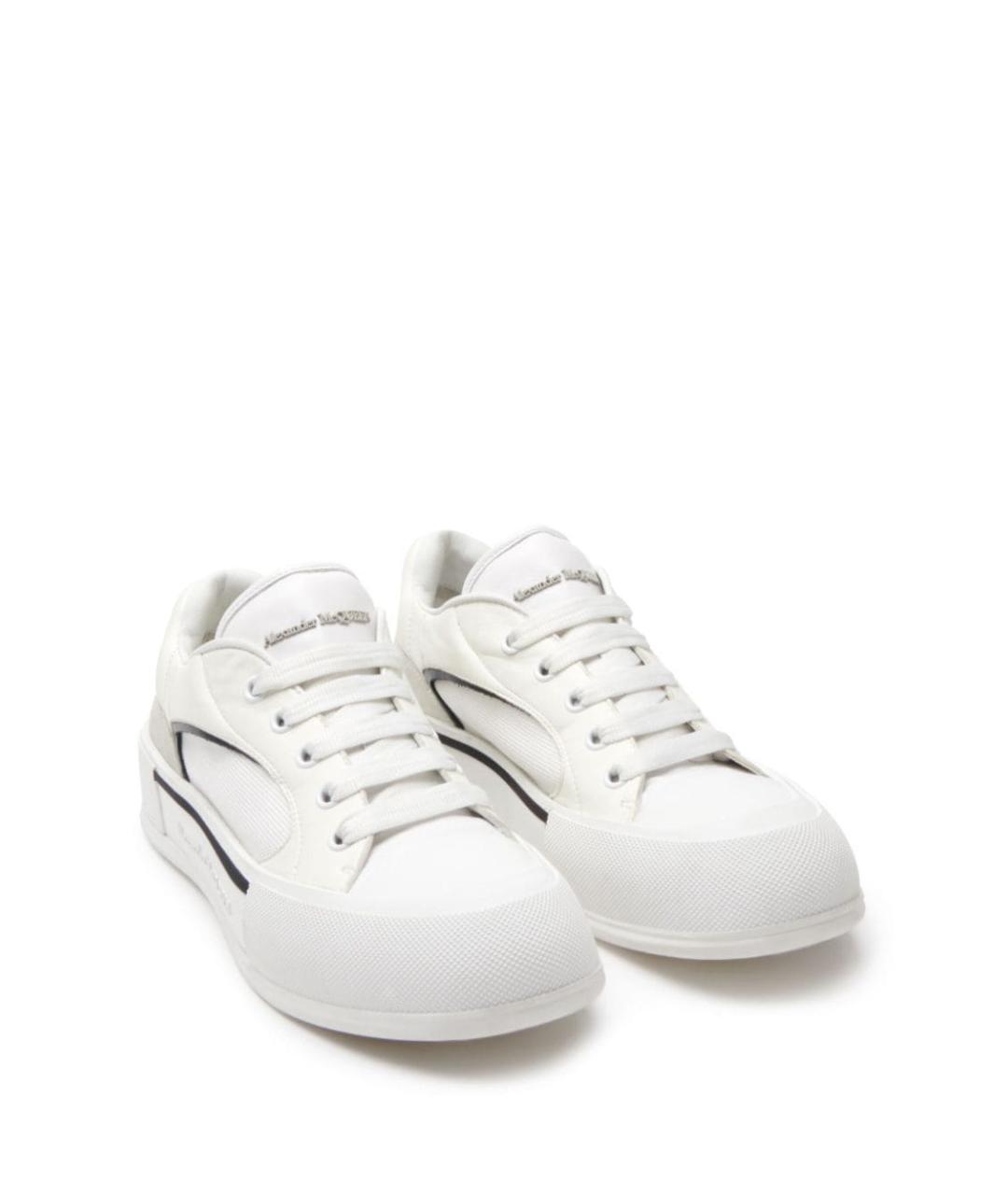 ALEXANDER MCQUEEN Белые синтетические низкие кроссовки / кеды, фото 2
