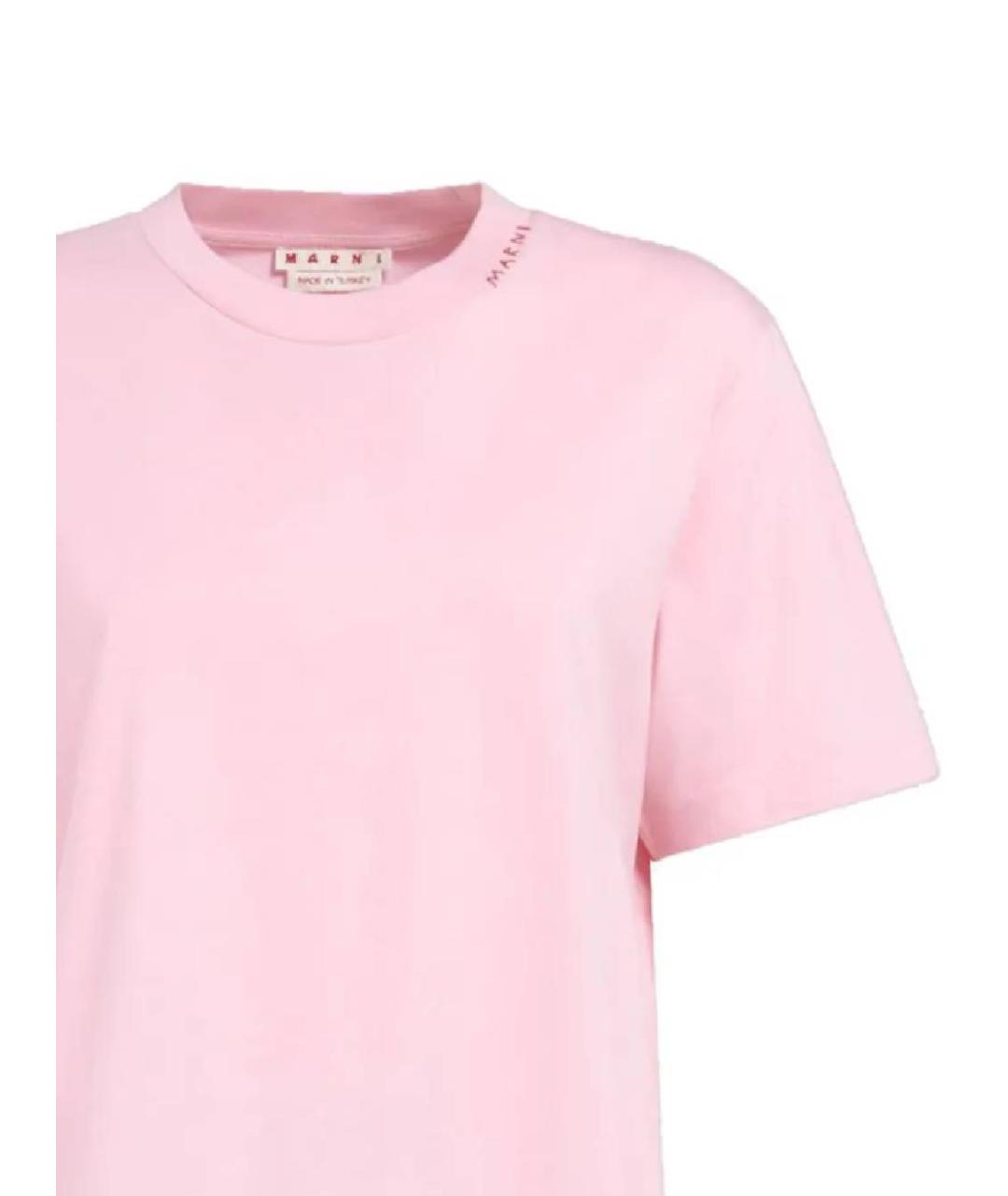 MARNI Розовая хлопковая футболка, фото 2