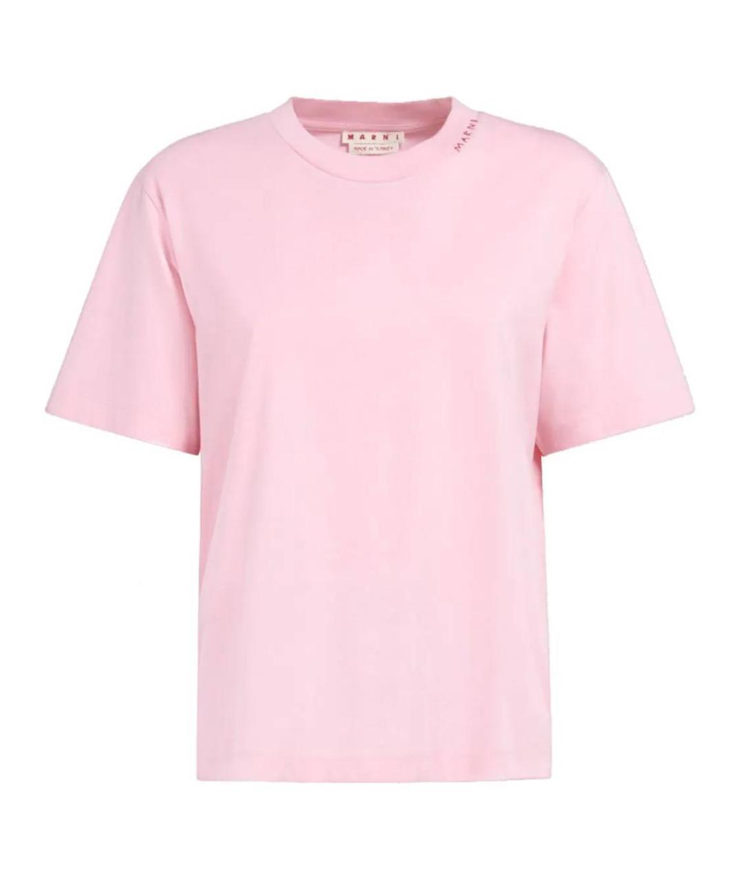 MARNI Розовая хлопковая футболка, фото 1
