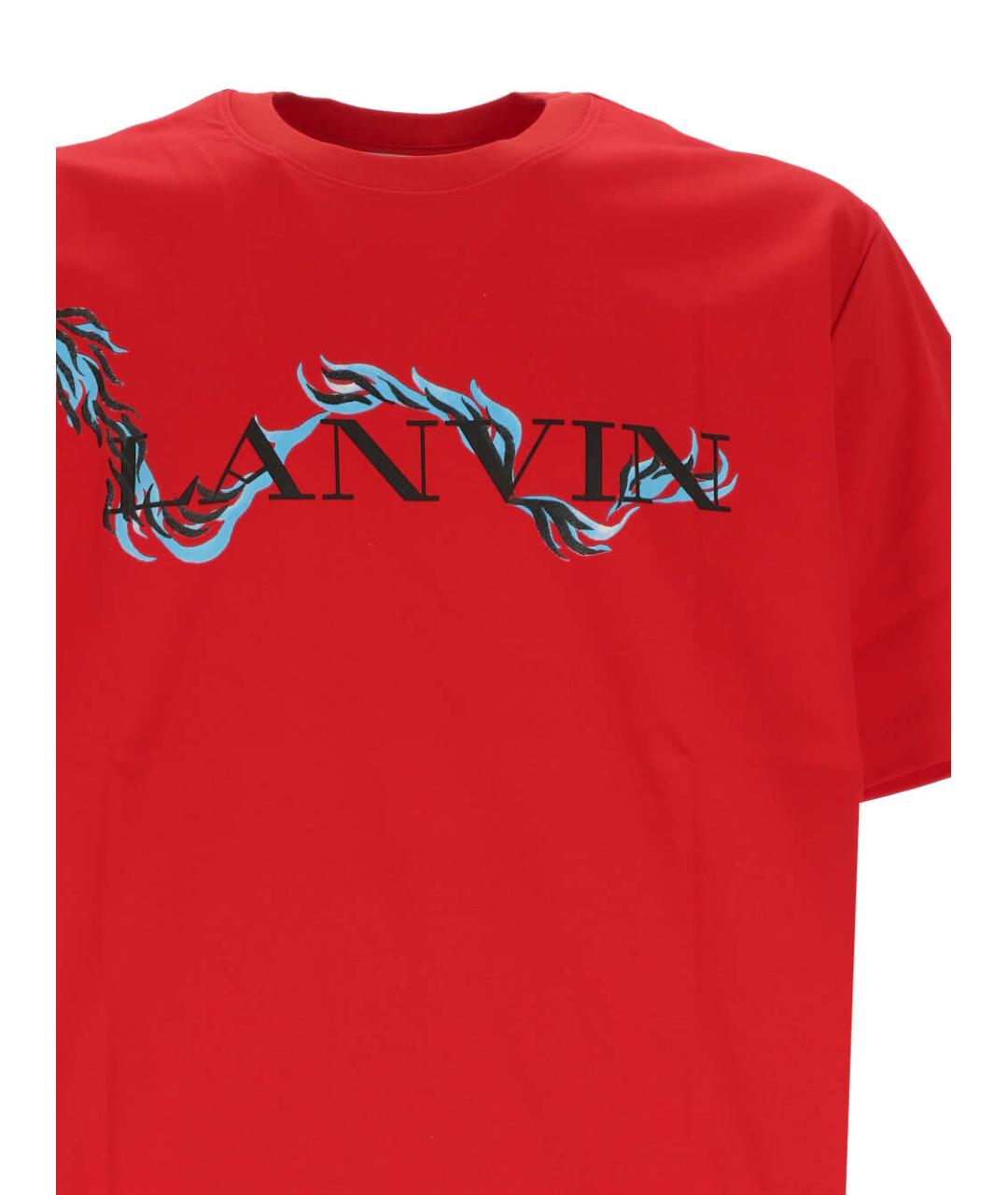 LANVIN Красная хлопковая футболка, фото 2