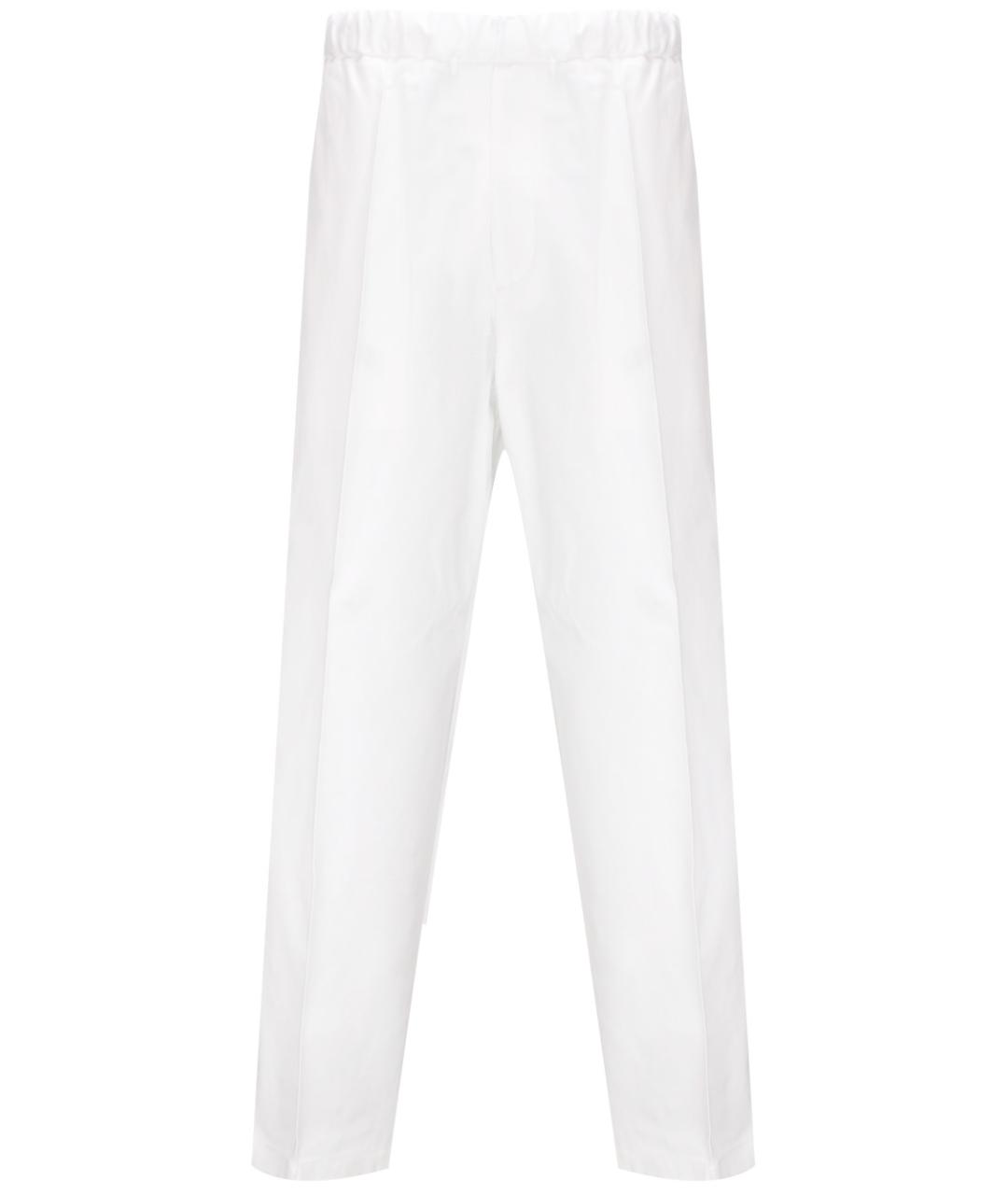 JIL SANDER Белые хлопковые повседневные брюки, фото 1