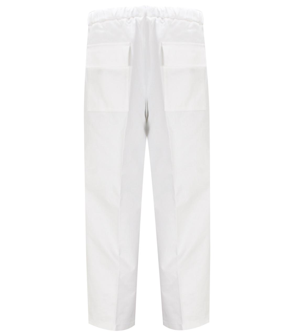 JIL SANDER Белые хлопковые повседневные брюки, фото 3