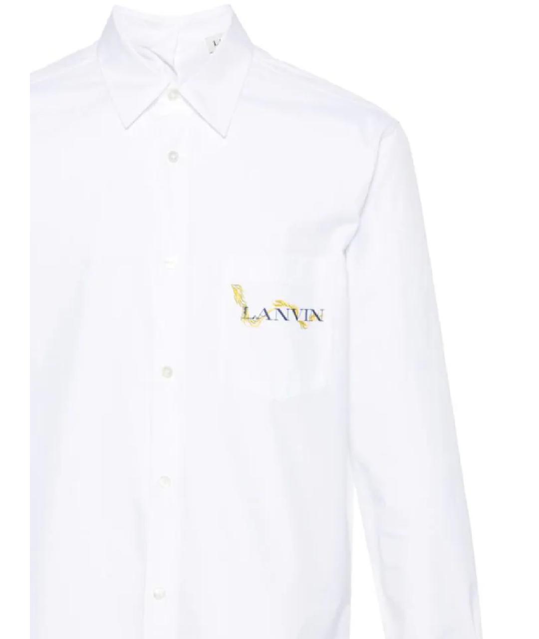 LANVIN Белая хлопковая кэжуал рубашка, фото 2