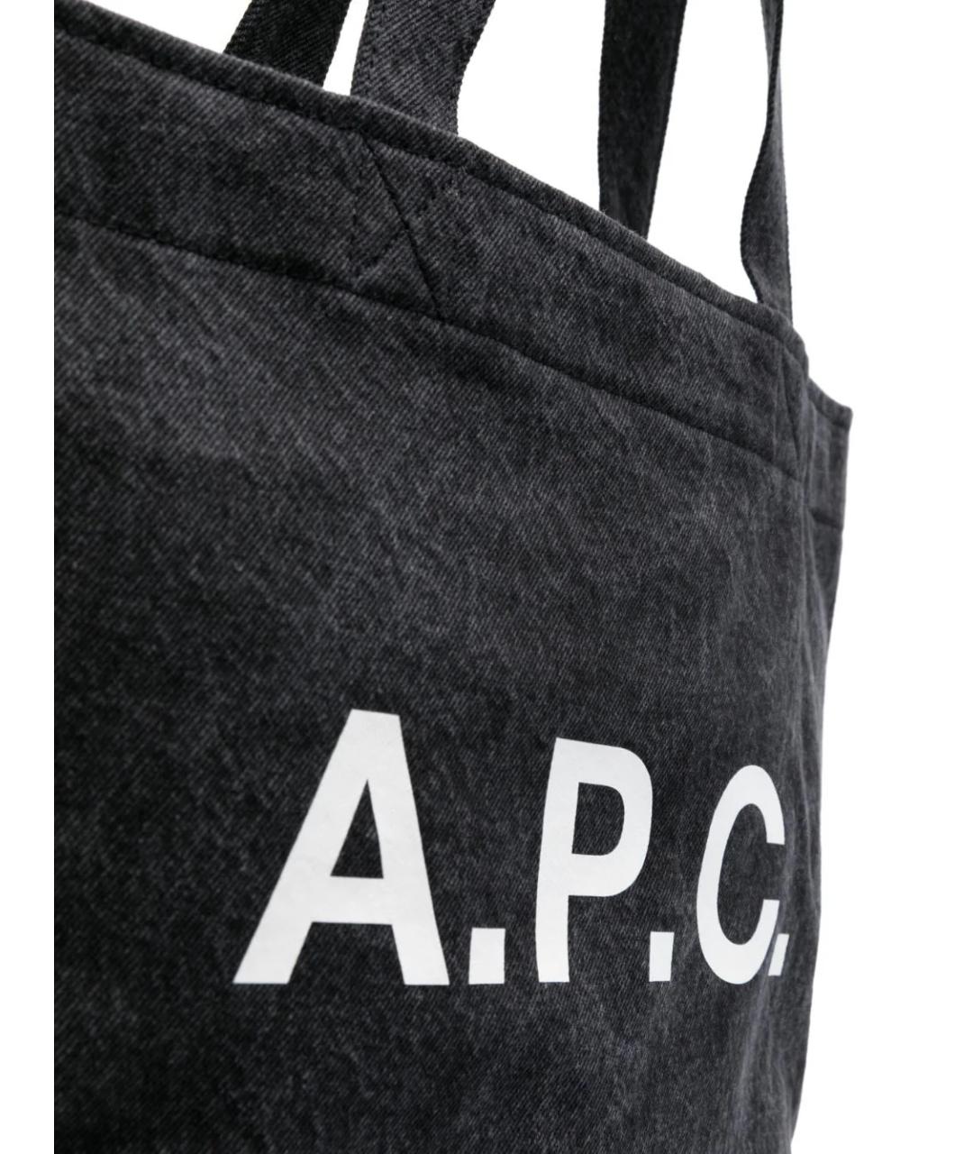 A.P.C. Черная сумка тоут, фото 3