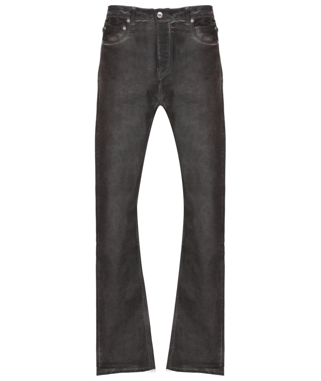 RICK OWENS DRKSHDW Серые хлопковые прямые джинсы, фото 1
