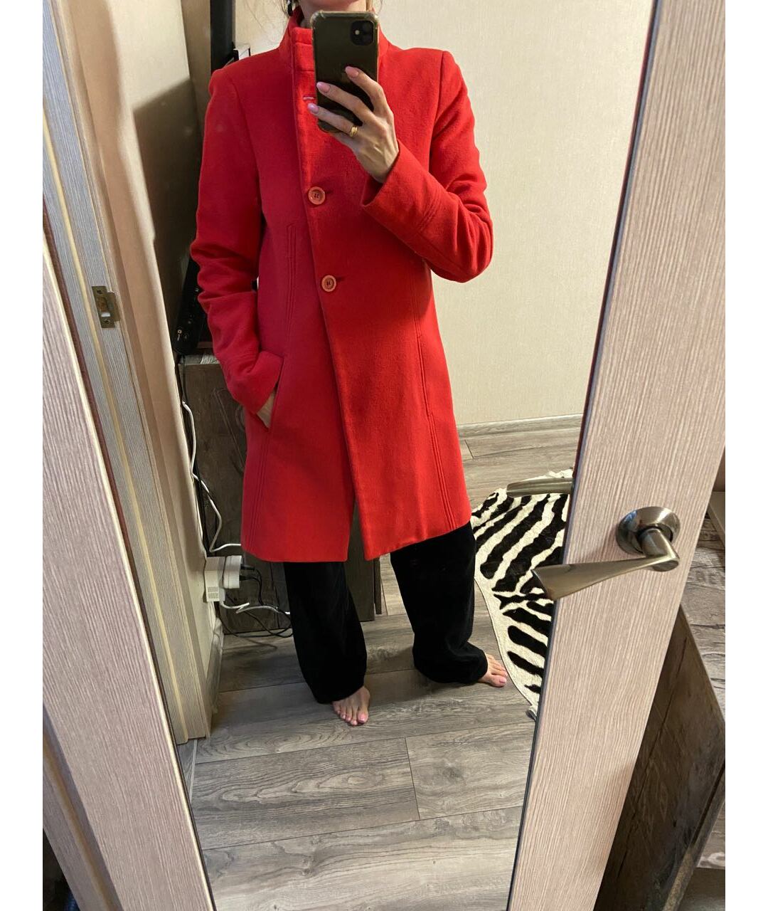 TRUSSARDI Красное шерстяное пальто, фото 7