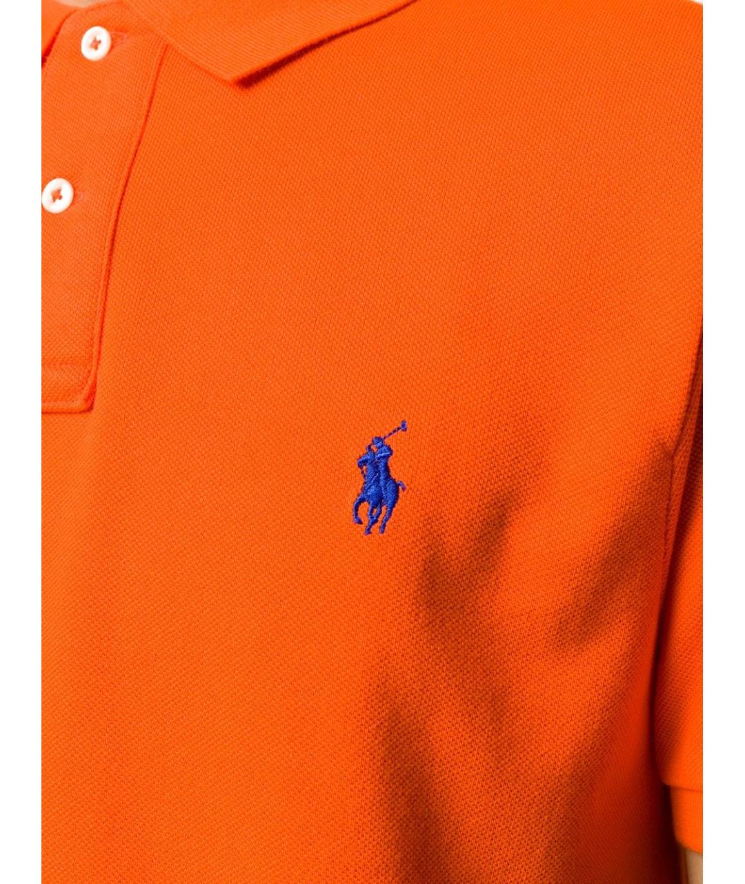 POLO RALPH LAUREN Оранжевое хлопковое поло с коротким рукавом, фото 2