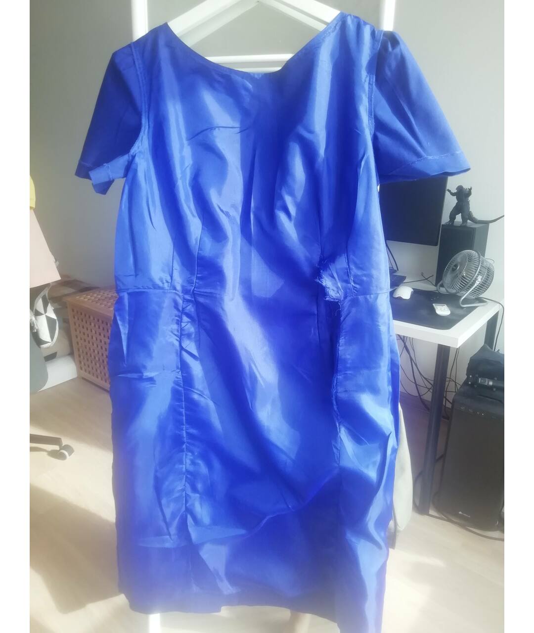 MOSCHINO Синее хлопко-эластановое повседневное платье, фото 7