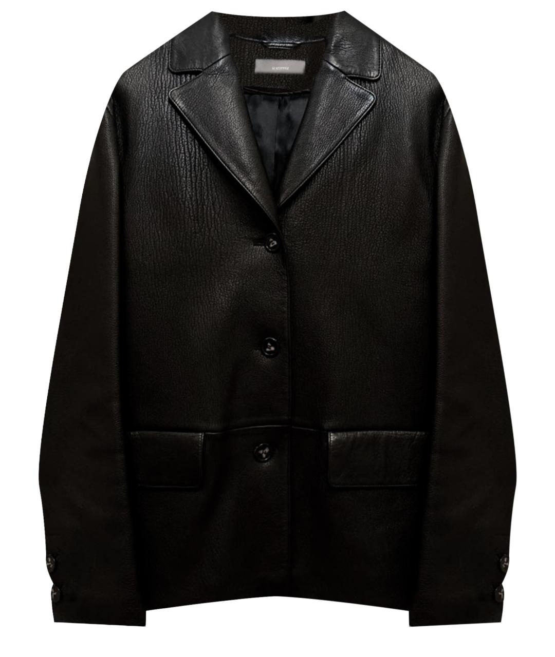 12 STOREEZ Черный кожаный жакет/пиджак, фото 1