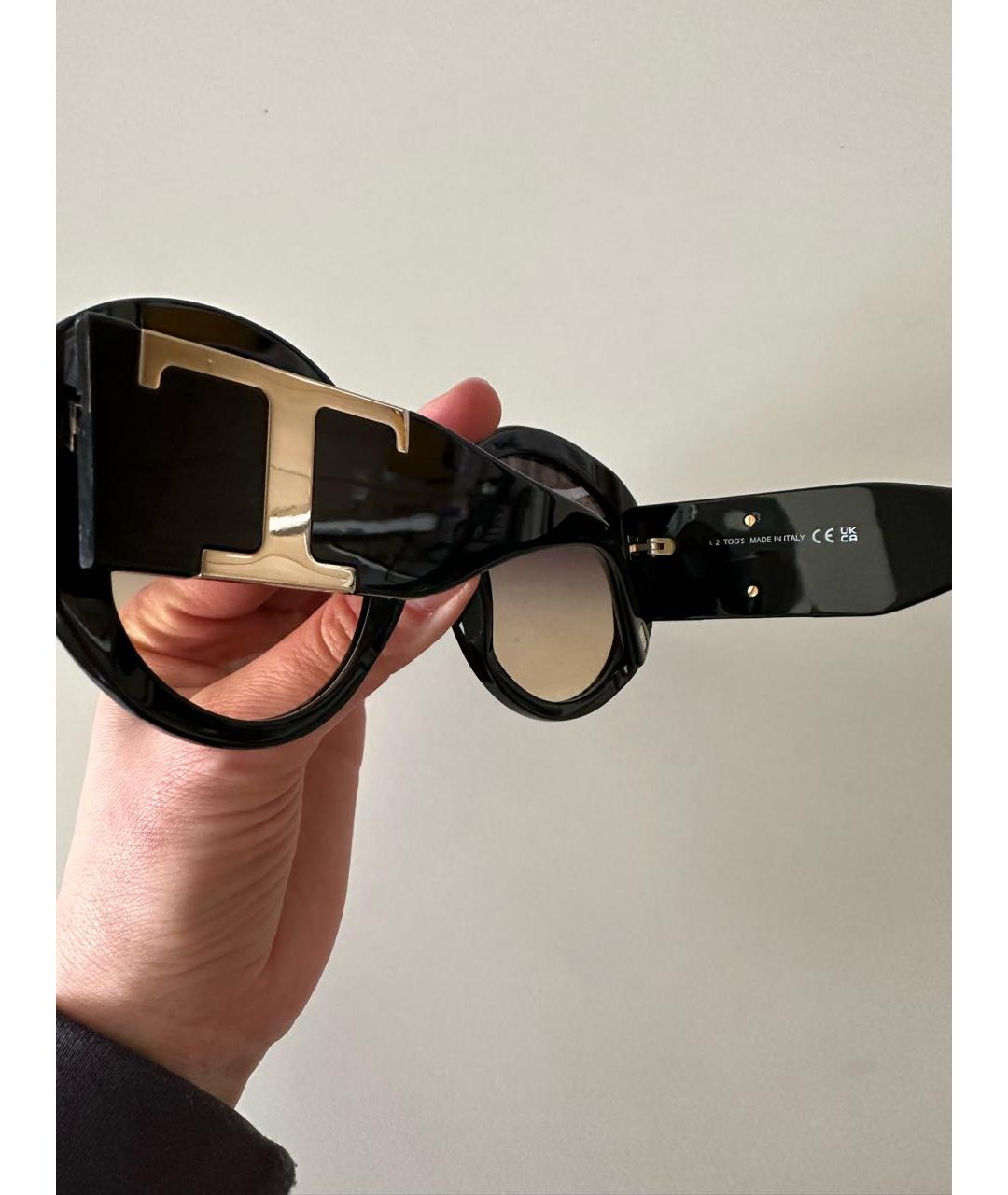 TOD'S Черные пластиковые солнцезащитные очки, фото 2