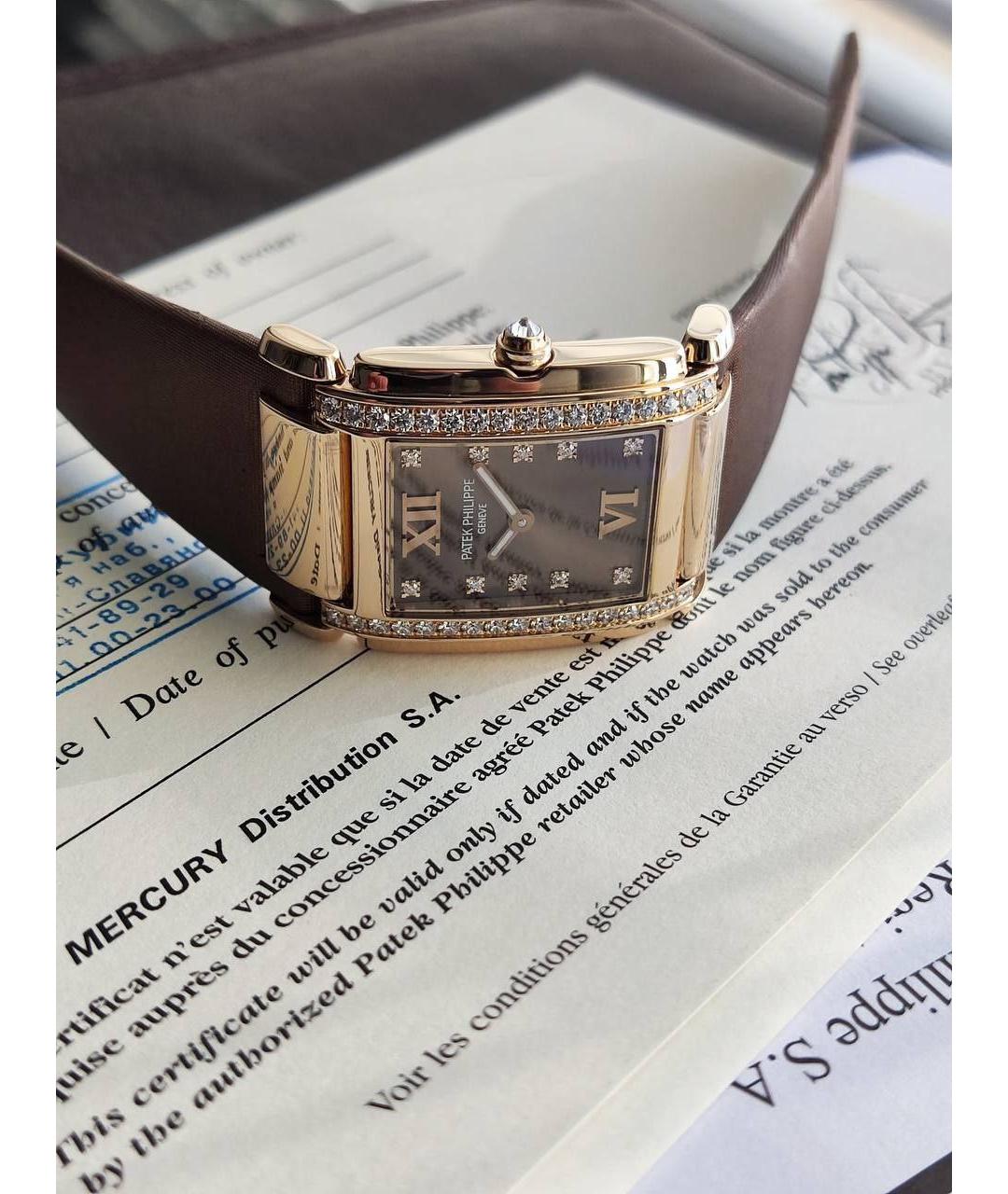PATEK PHILIPPE Коричневые часы из розового золота, фото 4