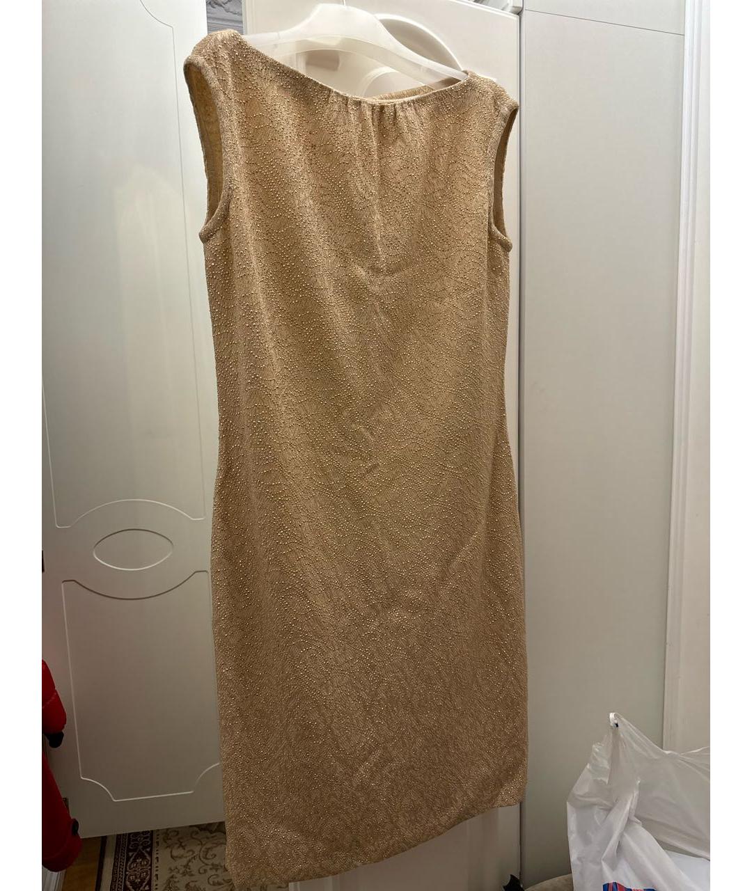 ST. JOHN Золотое коктейльное платье, фото 5