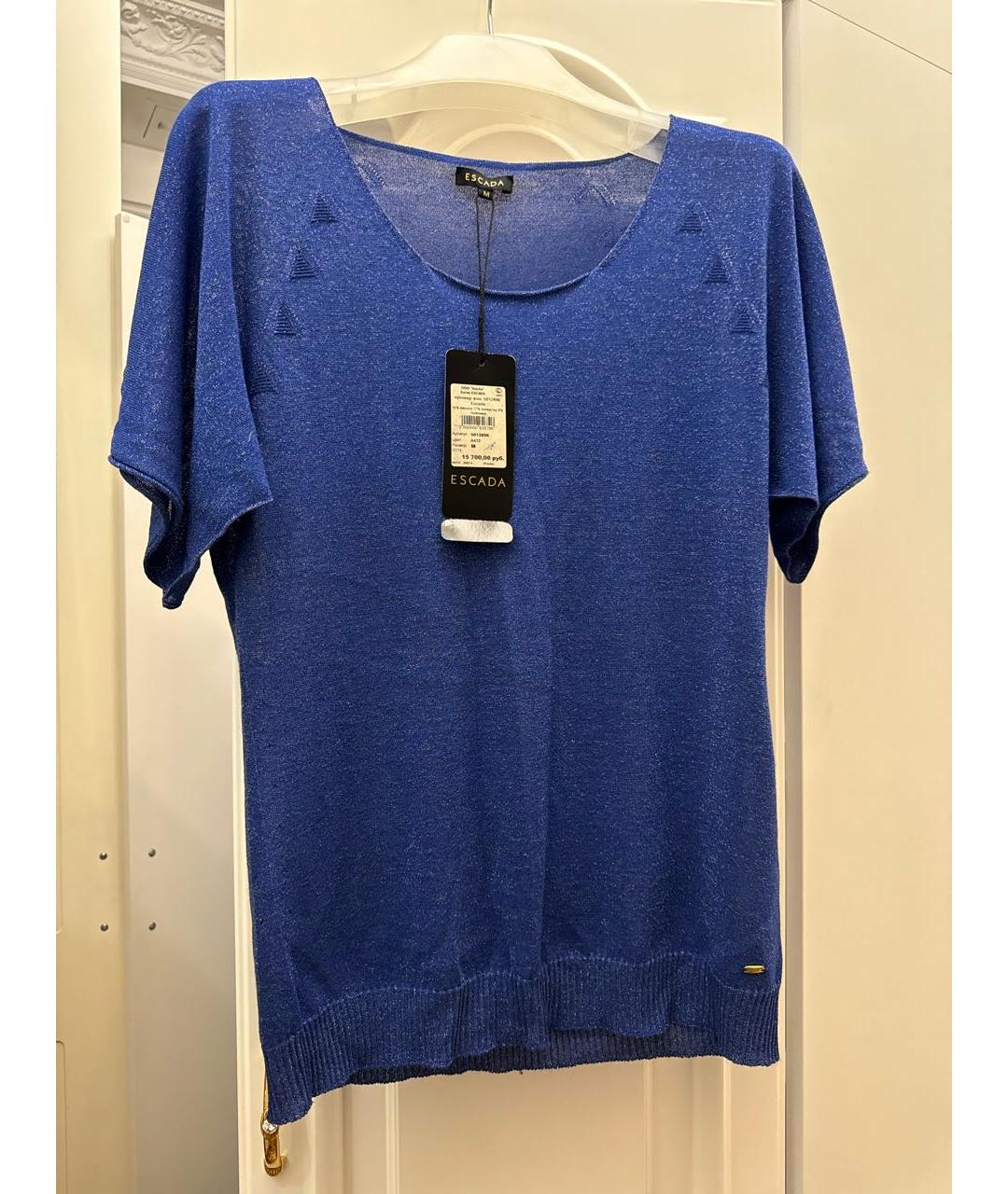 ESCADA Синяя вискозная футболка, фото 5