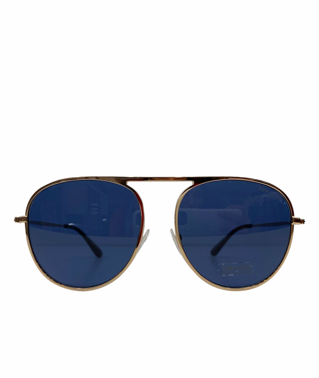 TOM FORD Темно-синие металлические солнцезащитные очки, фото 1