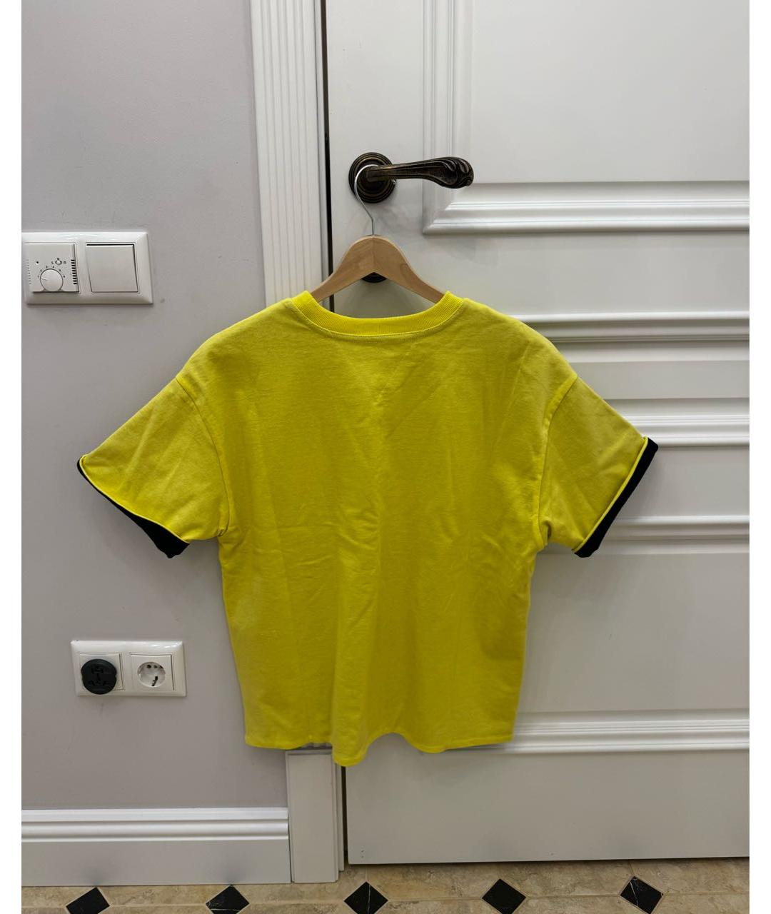 BOTTEGA VENETA Желтая хлопковая футболка, фото 2