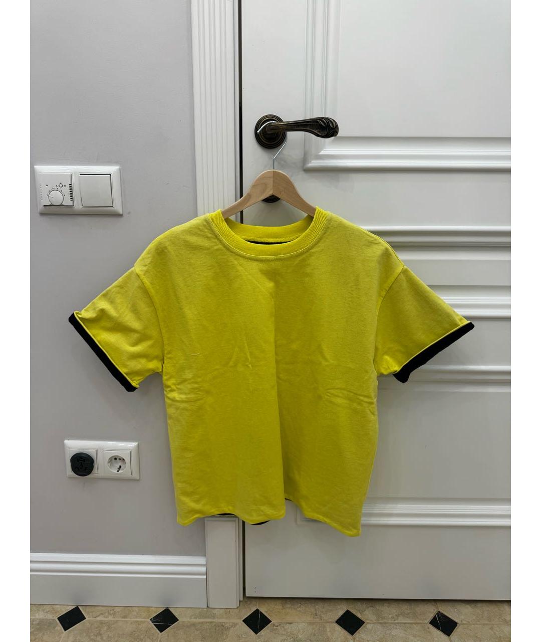 BOTTEGA VENETA Желтая хлопковая футболка, фото 4