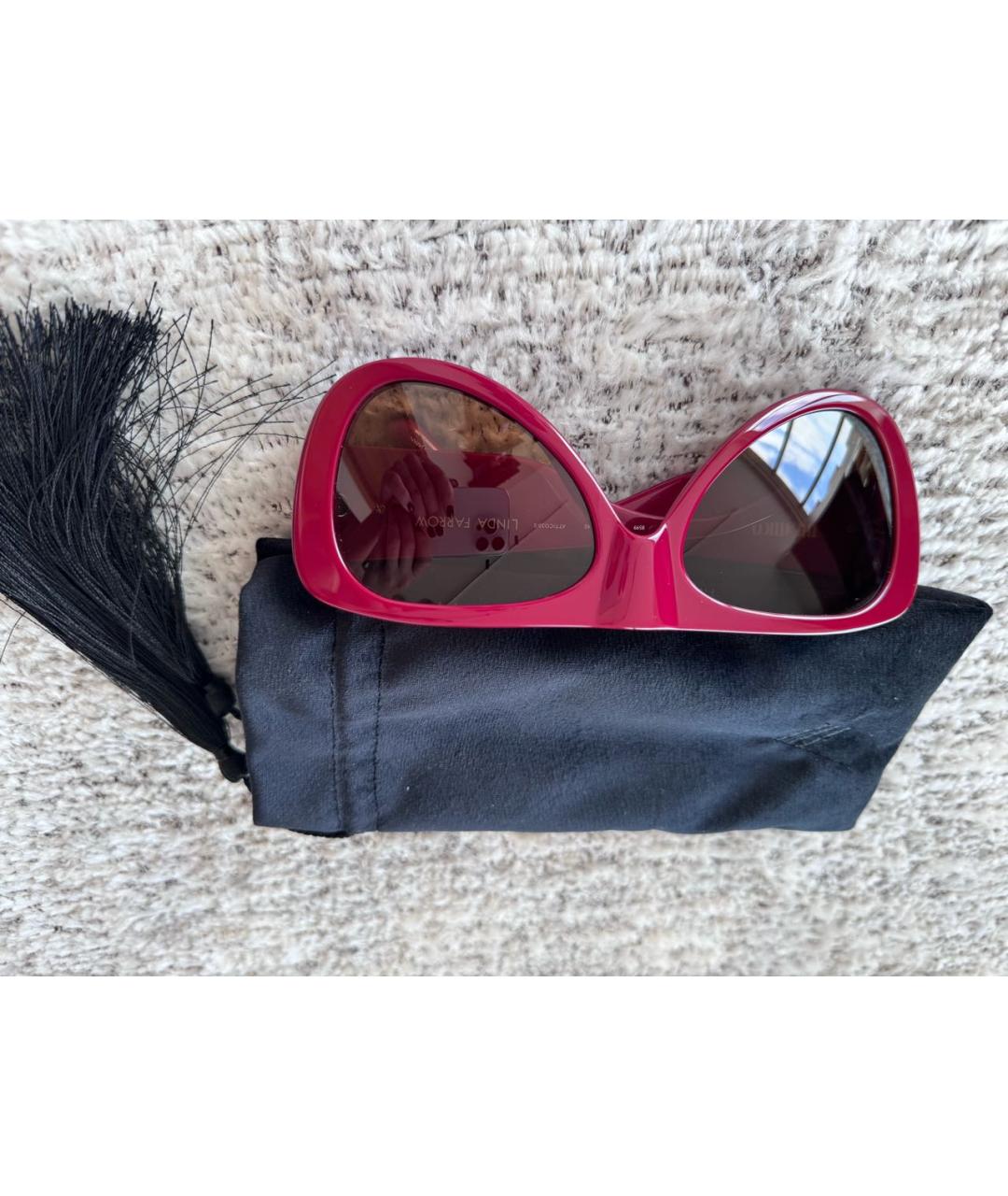 THE ATTICO Бордовые пластиковые солнцезащитные очки, фото 6