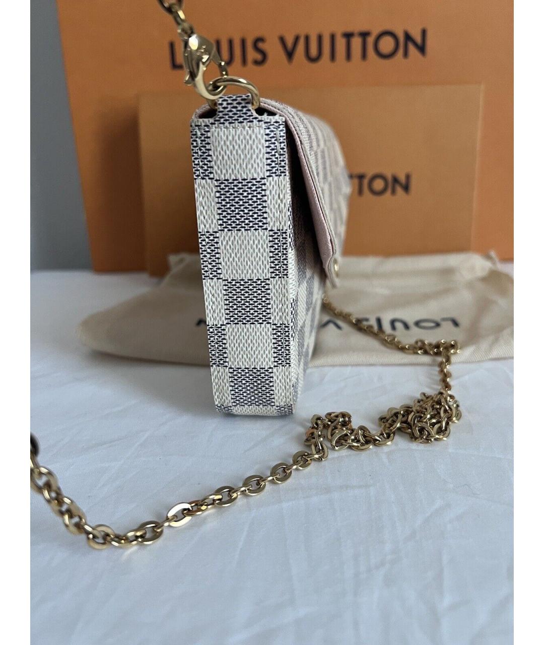 LOUIS VUITTON Белая кожаная сумка через плечо, фото 5