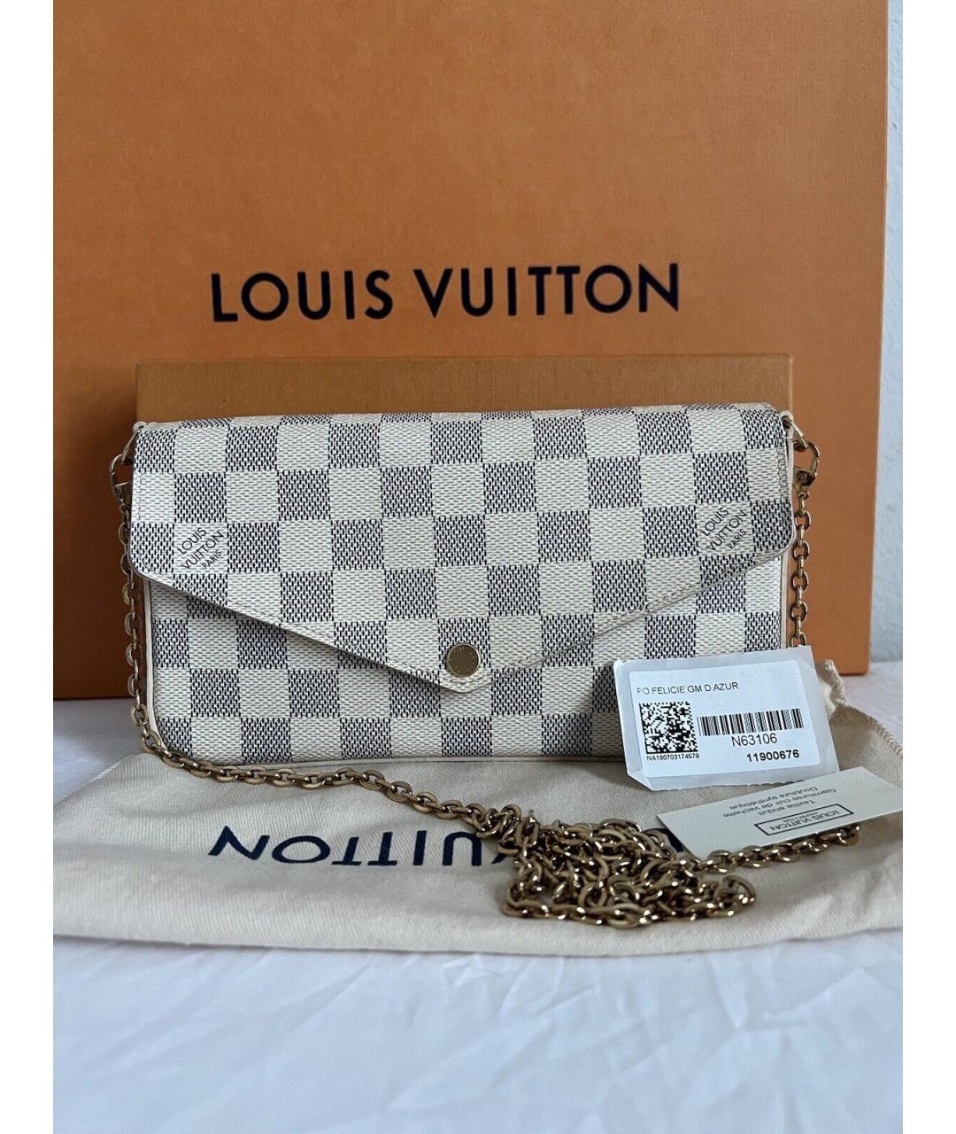 LOUIS VUITTON Белая кожаная сумка через плечо, фото 10