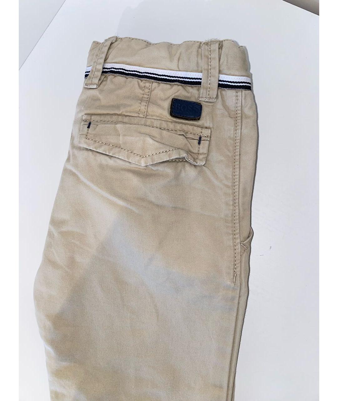 BOSS KIDS Бежевые хлопковые брюки и шорты, фото 2