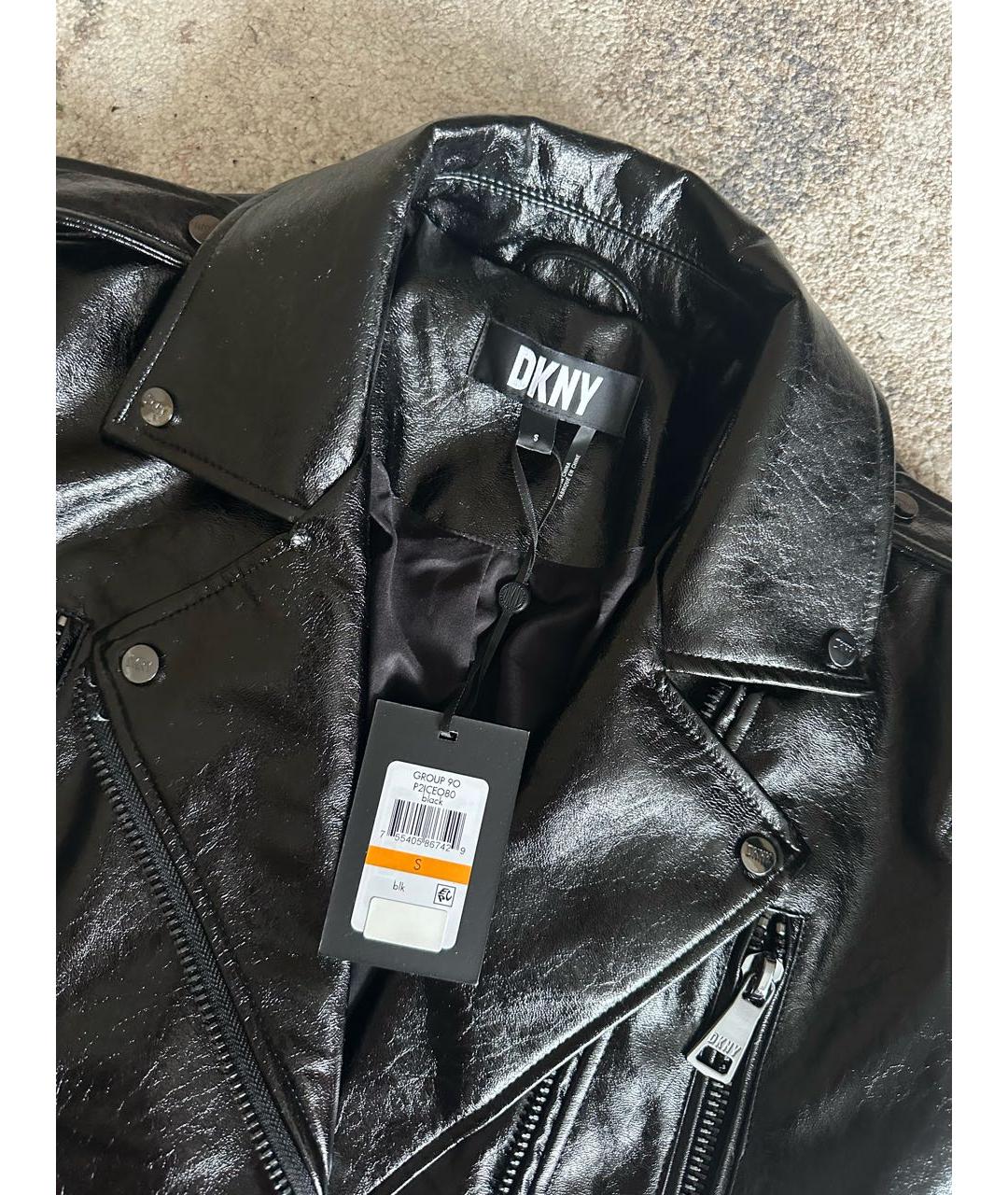 DKNY Черная полиуретановая куртка, фото 3