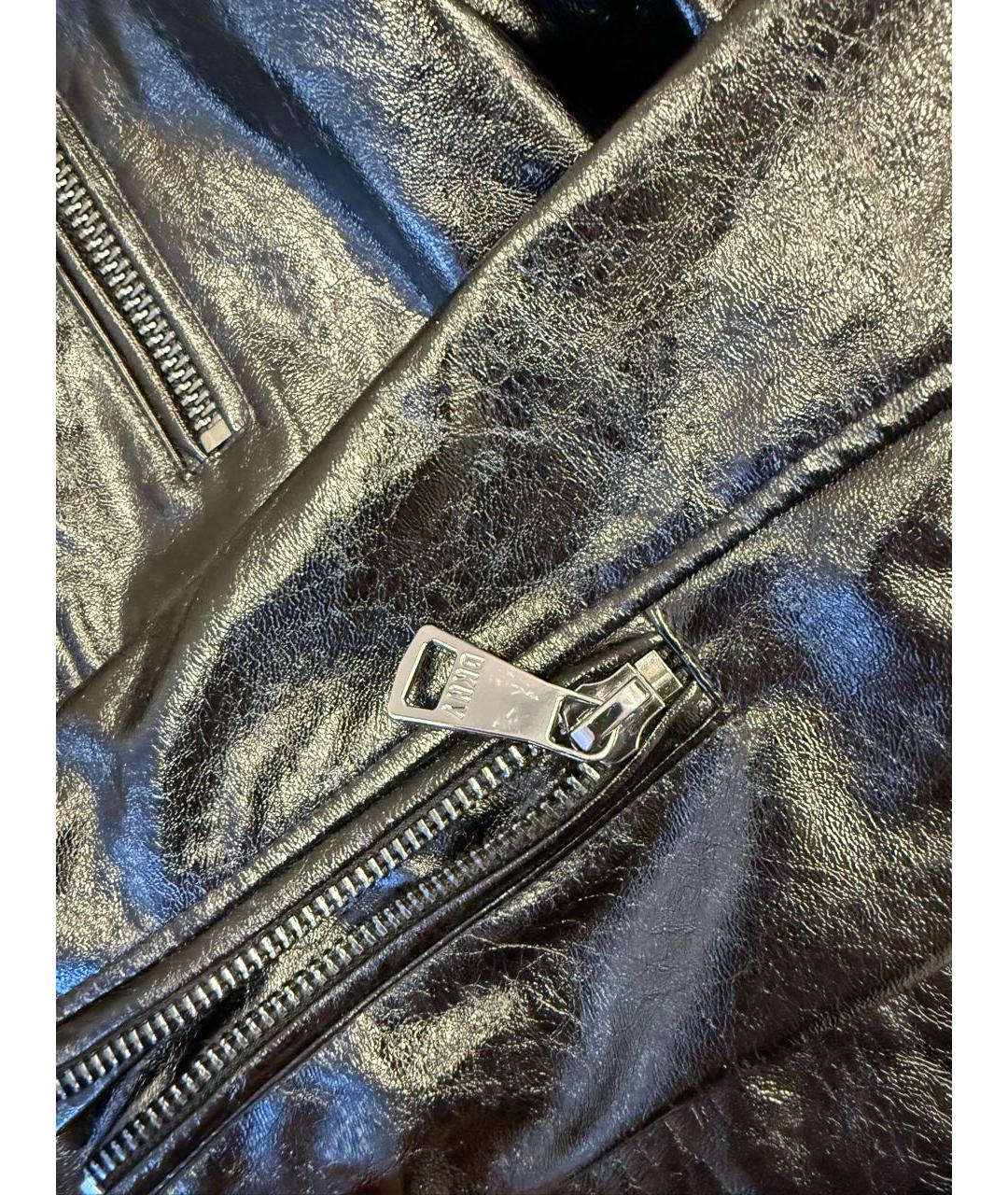 DKNY Черная полиуретановая куртка, фото 6