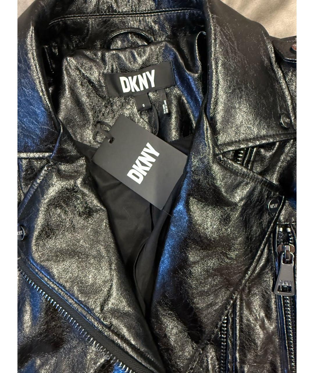 DKNY Черная полиуретановая куртка, фото 3