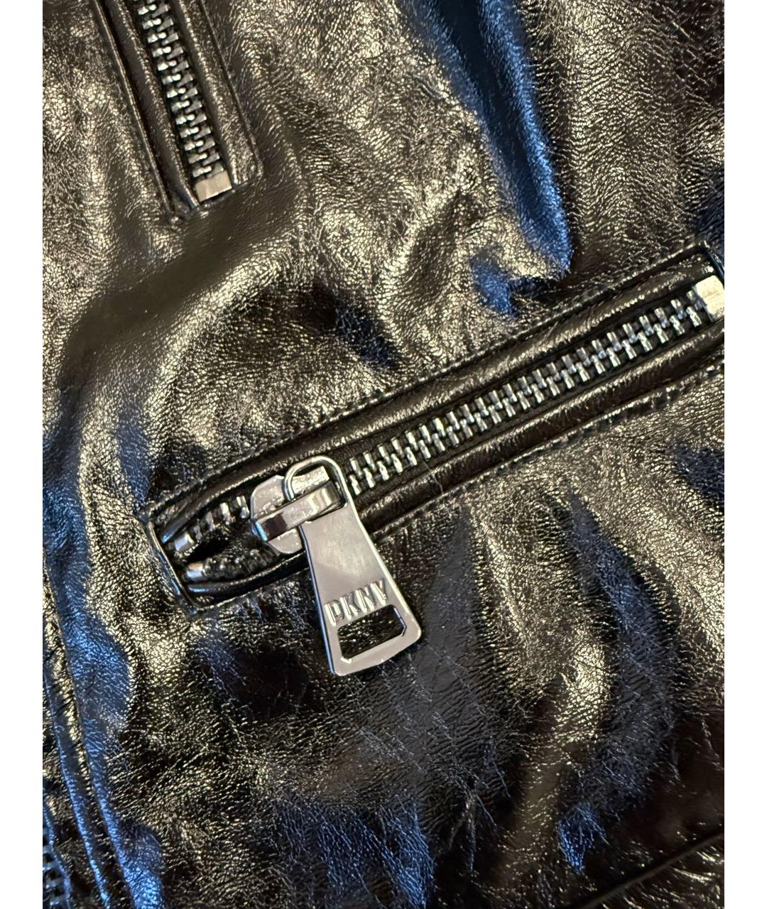 DKNY Черная полиуретановая куртка, фото 5