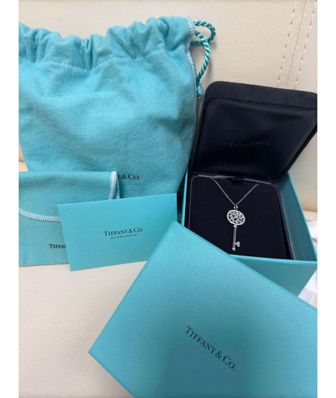 TIFFANY&CO Белая платиновая подвеска, фото 7