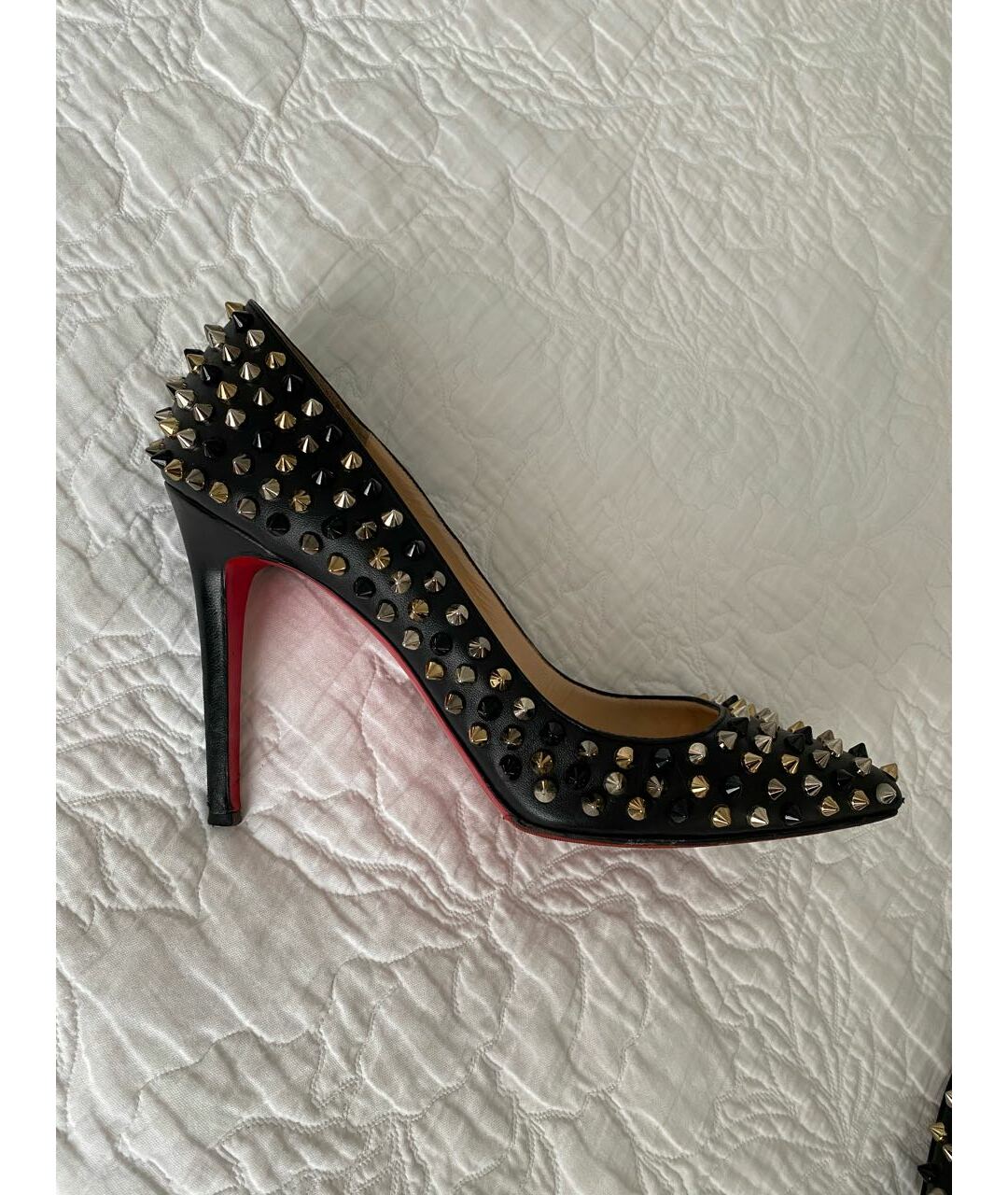 CHRISTIAN LOUBOUTIN Черные кожаные туфли, фото 5