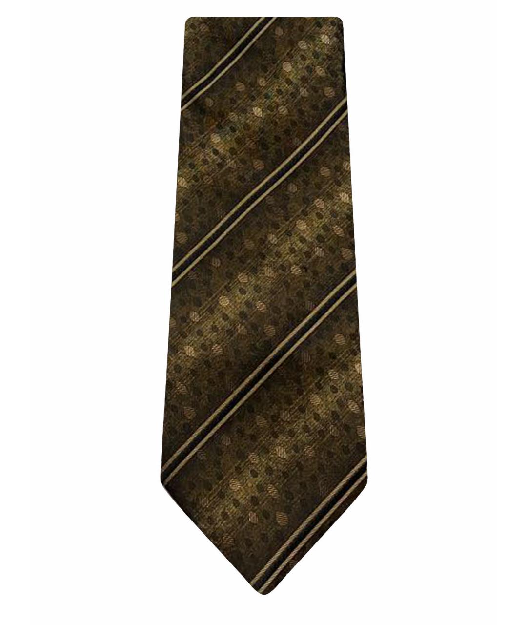 ERMENEGILDO ZEGNA Коричневый шелковый галстук, фото 1