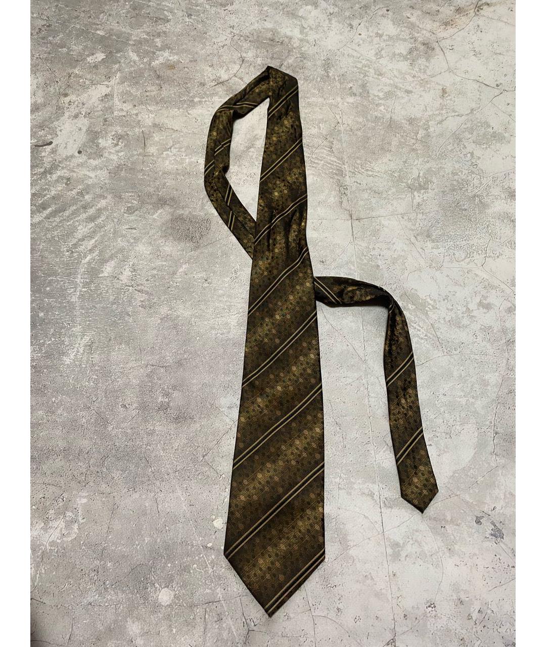 ERMENEGILDO ZEGNA Коричневый шелковый галстук, фото 6