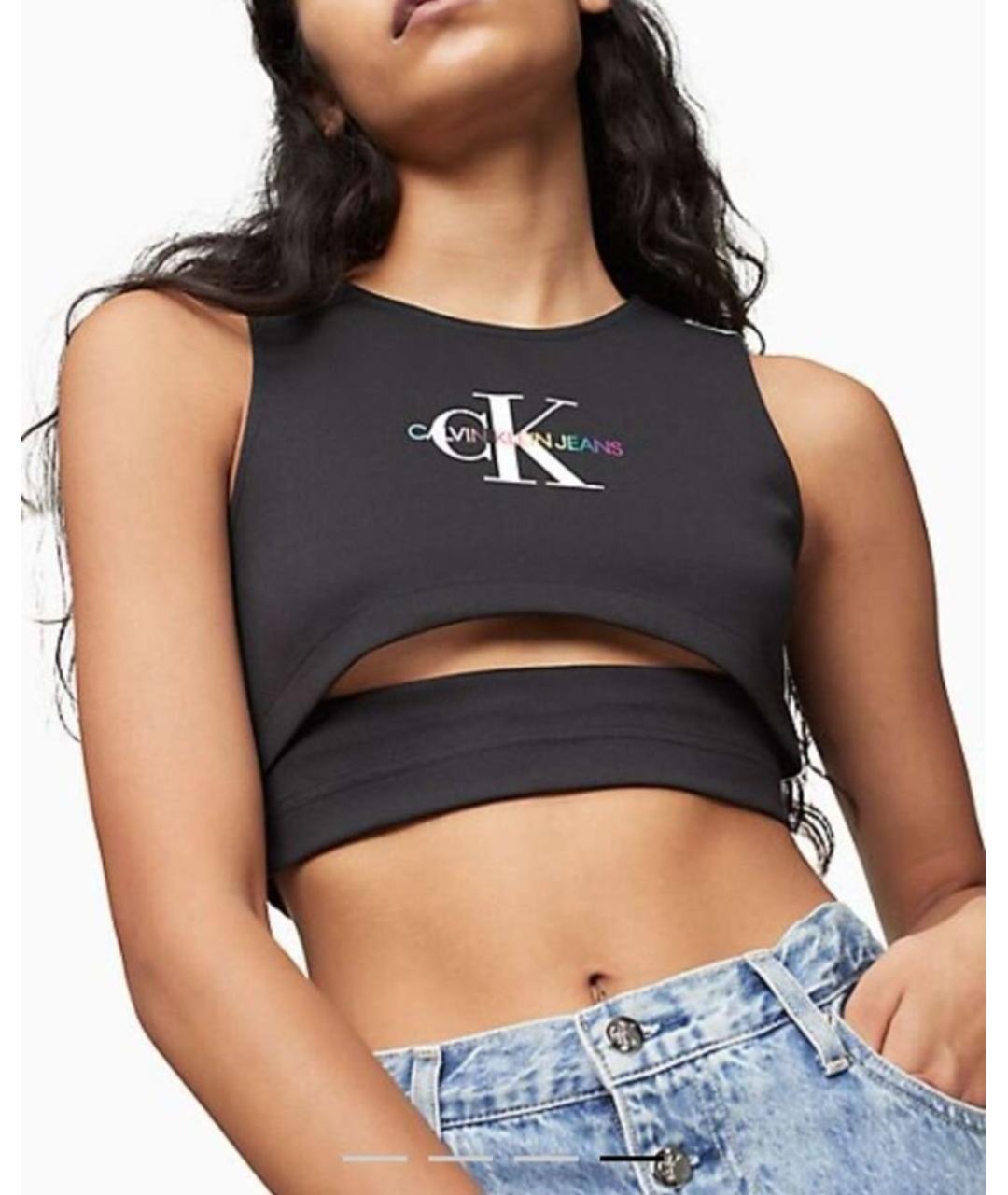 CALVIN KLEIN JEANS Черная майка, фото 2