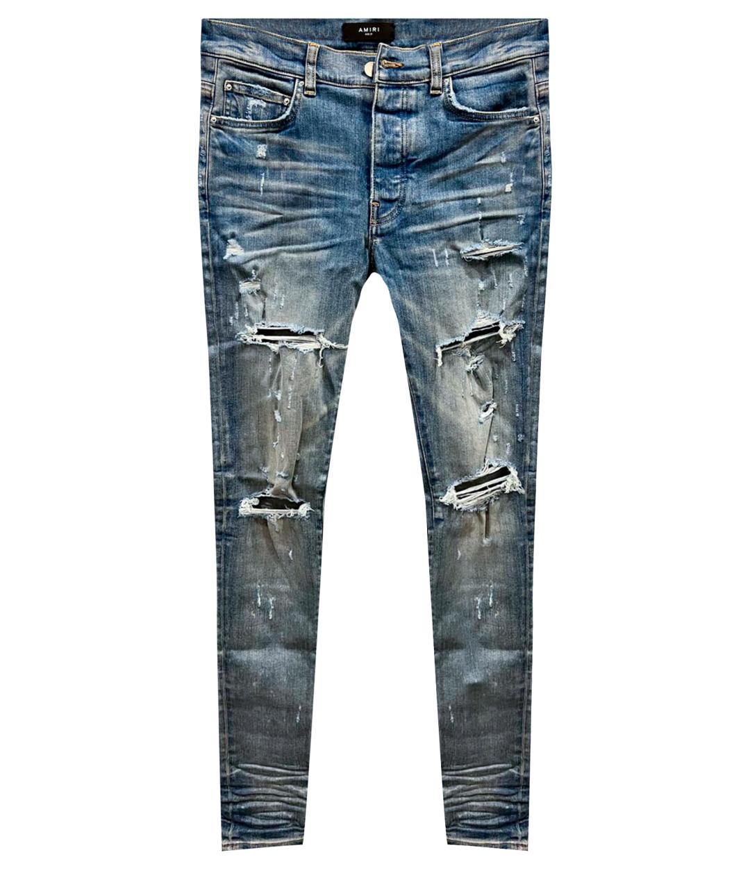 AMIRI Синие хлопко-эластановые джинсы скинни, фото 1