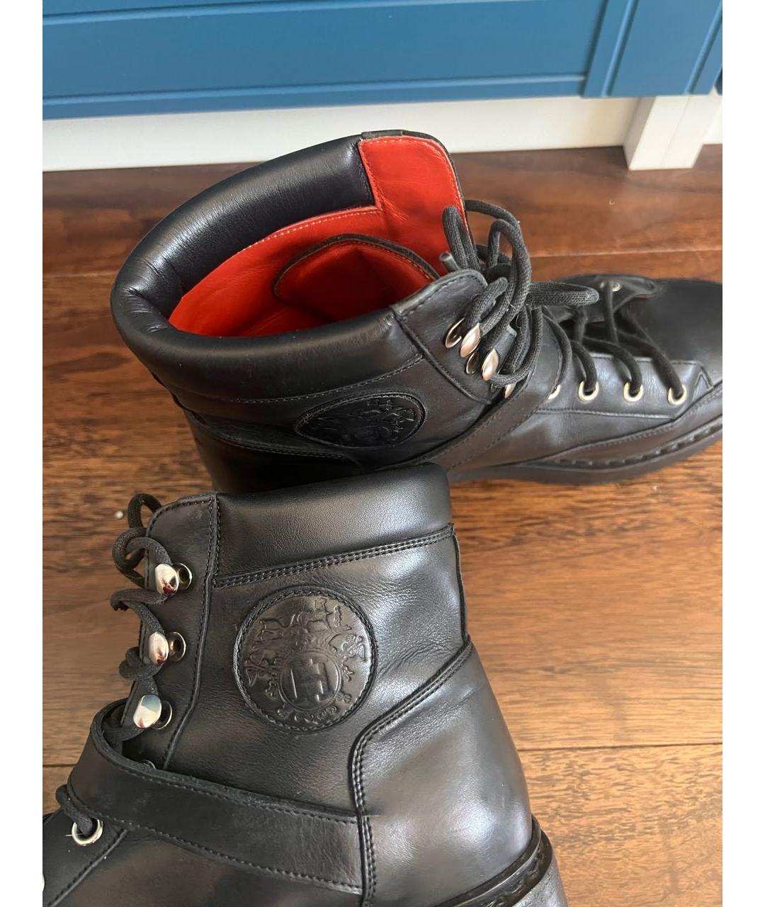 HERMES PRE-OWNED Черные кожаные ботинки, фото 4