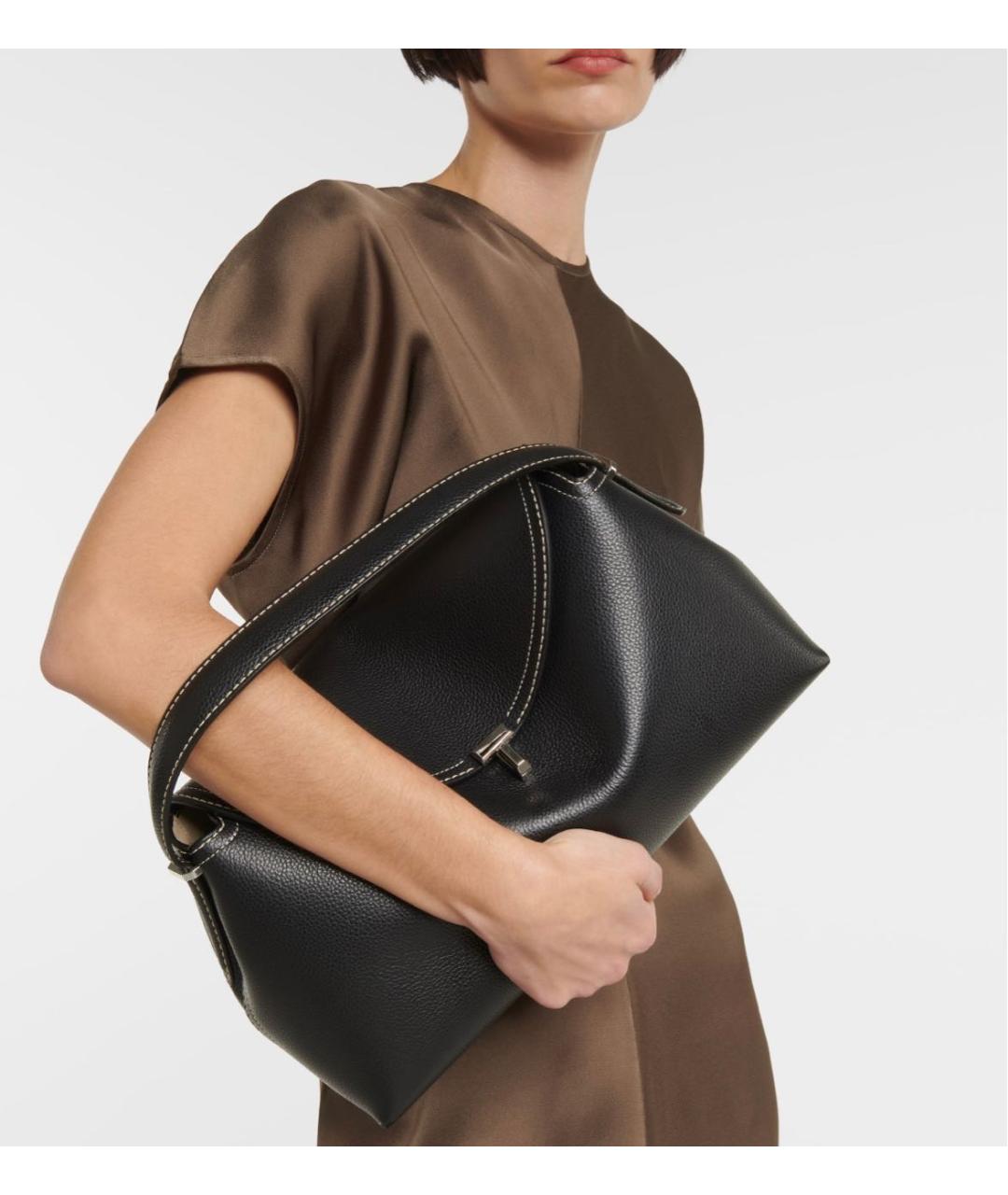 TOTEME Черная кожаная сумка через плечо, фото 7