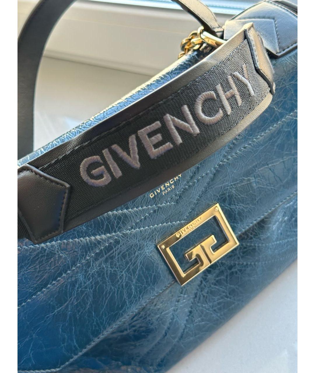 GIVENCHY Синяя кожаная сумка тоут, фото 7