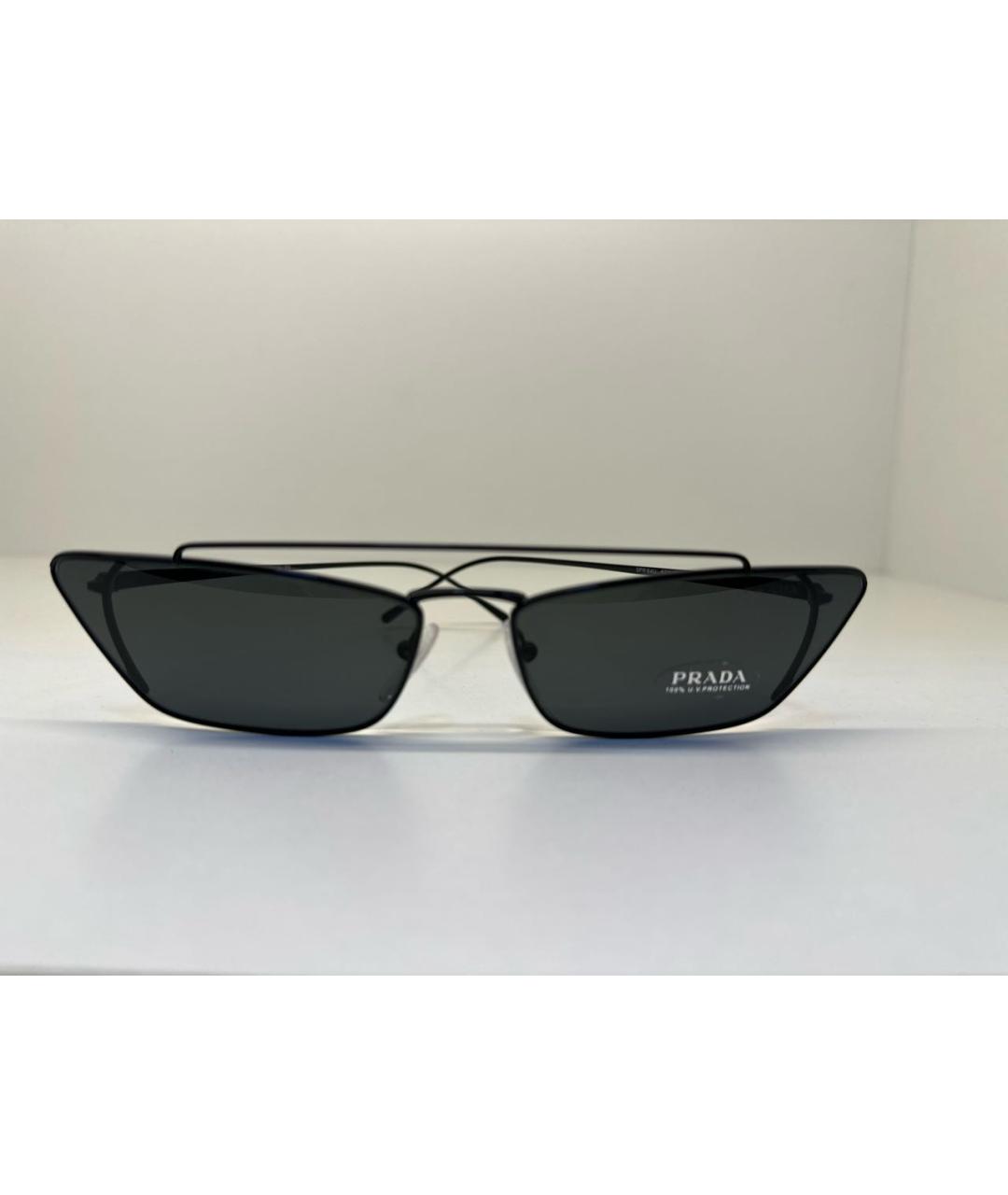 PRADA Черные металлические солнцезащитные очки, фото 6