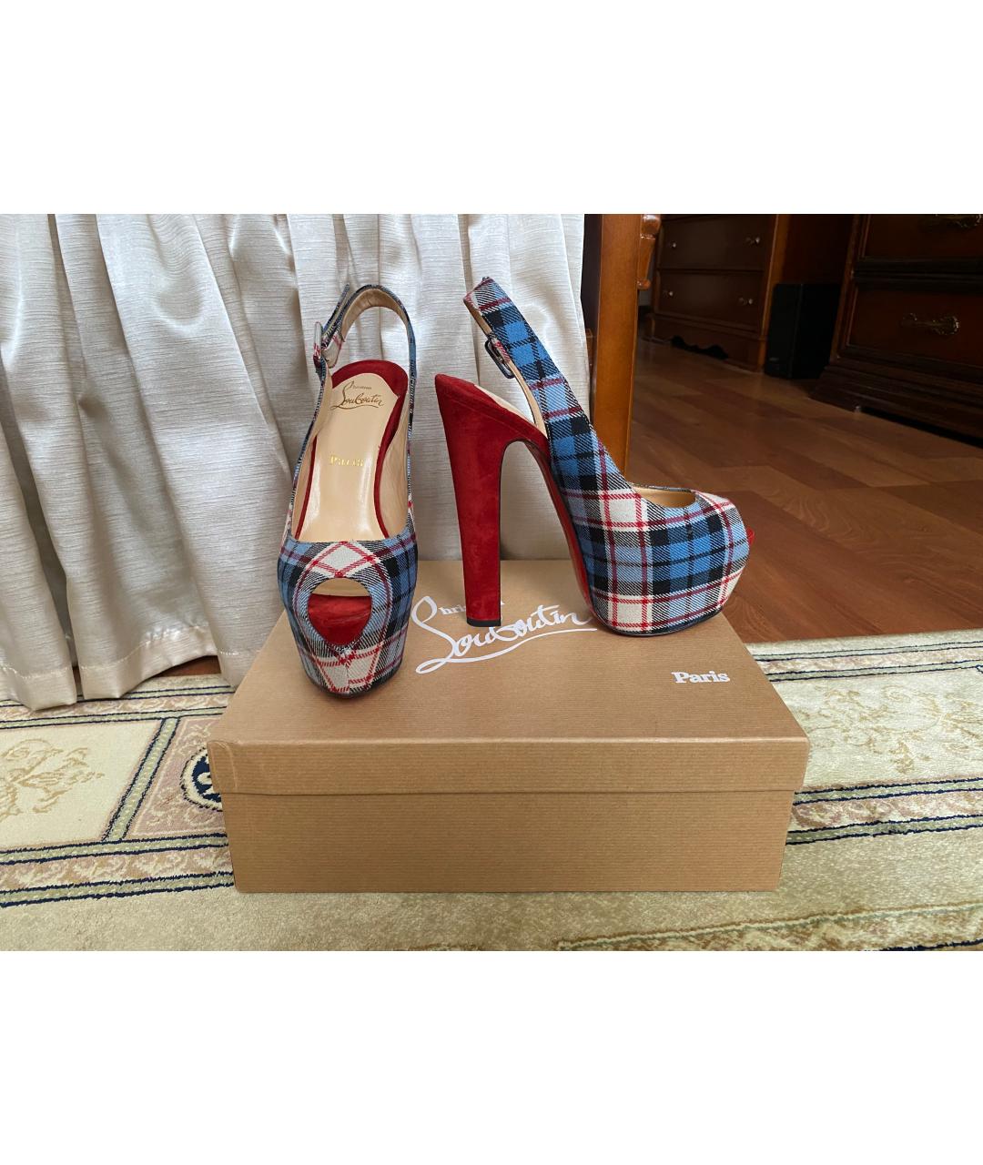 CHRISTIAN LOUBOUTIN Мульти текстильные туфли, фото 4