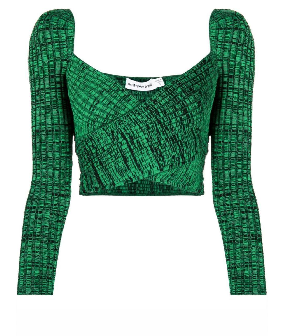 SELF-PORTRAIT Зеленый вискозный джемпер / свитер, фото 1