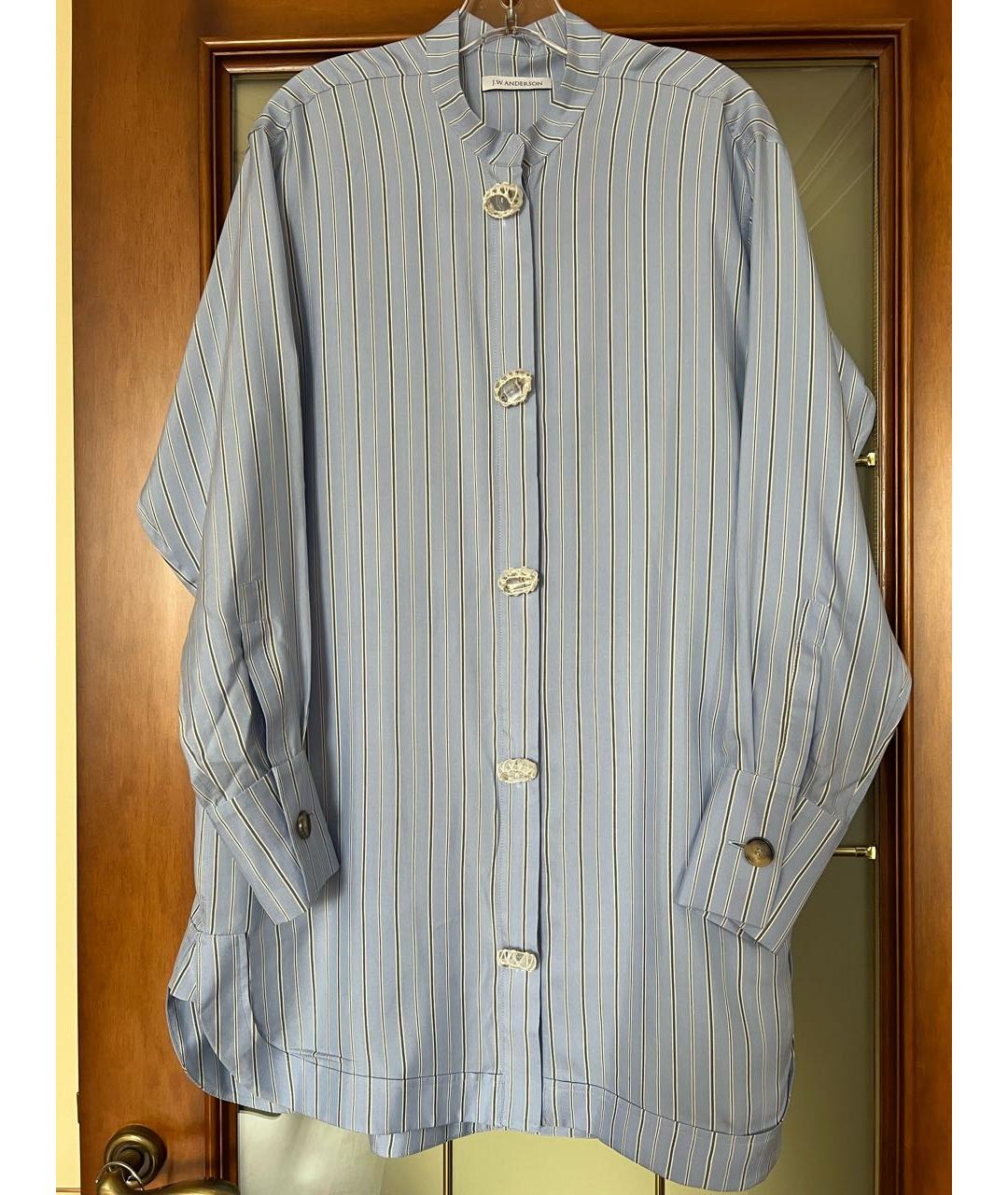 J.W.ANDERSON Голубая шелковая блузы, фото 8
