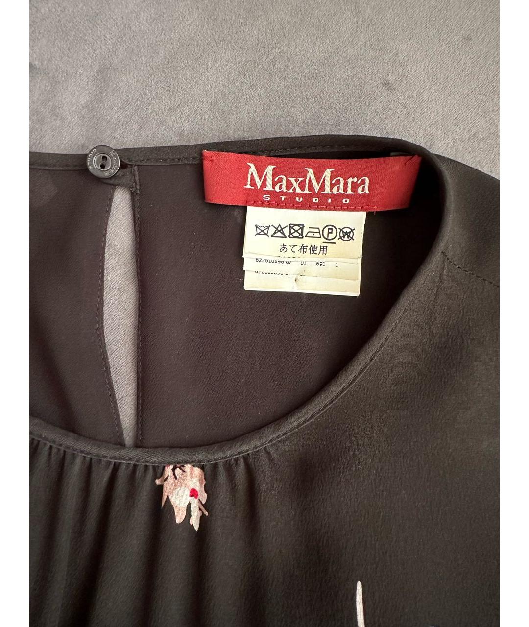 MAX MARA STUDIO Черное шелковое коктейльное платье, фото 4